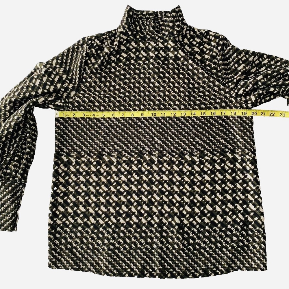 Who What Wear Top Womens Small Black Green Houndstooth Business Casual Office - Picture 9 of 13